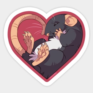 Heart Rat: Self Black Sticker